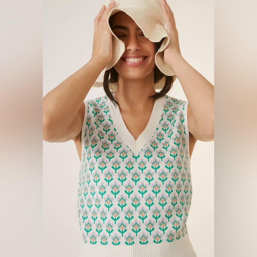 Maeve Vera Jacquard Sweater Vest
